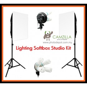 Camzilla SE212B - 2 x Light Studio Lighting and Softbox continuous lighting kit